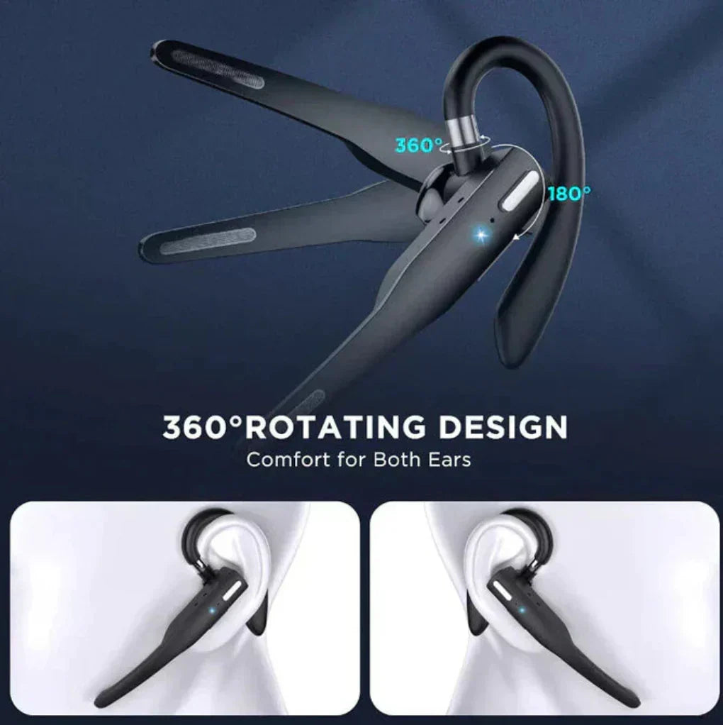 Oreillette Bluetooth 5.1 à contour d’oreille, réduction du bruit