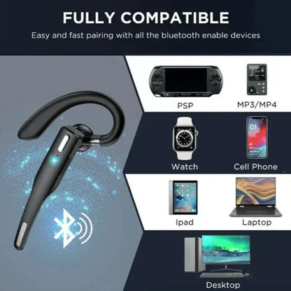 Oreillette Bluetooth 5.1 à contour d’oreille, réduction du bruit