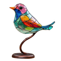Ornements de bureau oiseaux colorés sur une branche