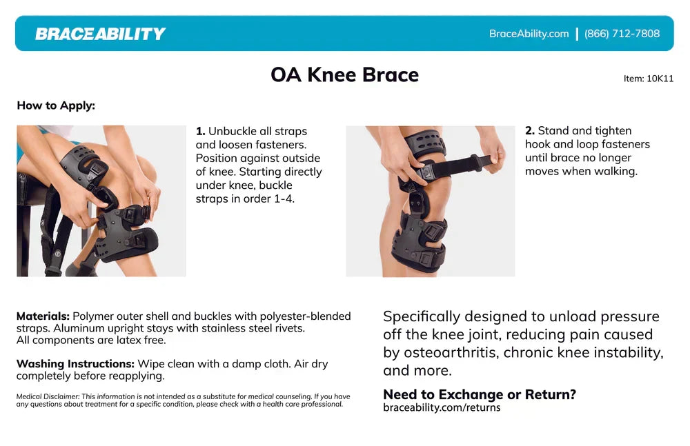 Orthèse de genou médicale de décharge pour arthrose (OA) | Orthèse pour arthrose unicompartimentale | Correction varus/valgus et contrôle de l’amplitude (ROM) | Décharge médiale et latérale | Angle de mouvement réglable