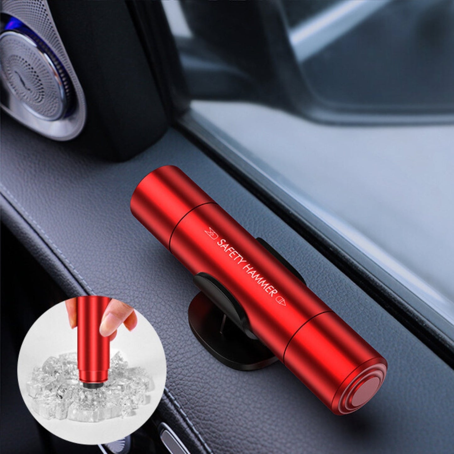 Outil d’urgence 2-en-1: brise-vitre et coupe-ceinture