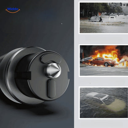 Outil d’urgence 2-en-1: brise-vitre et coupe-ceinture