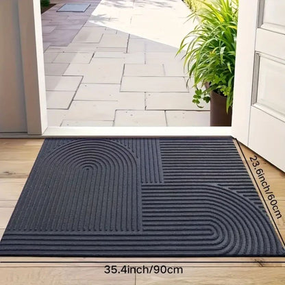 Paillasson d’entrée à motif ondulé - lavable et absorbant