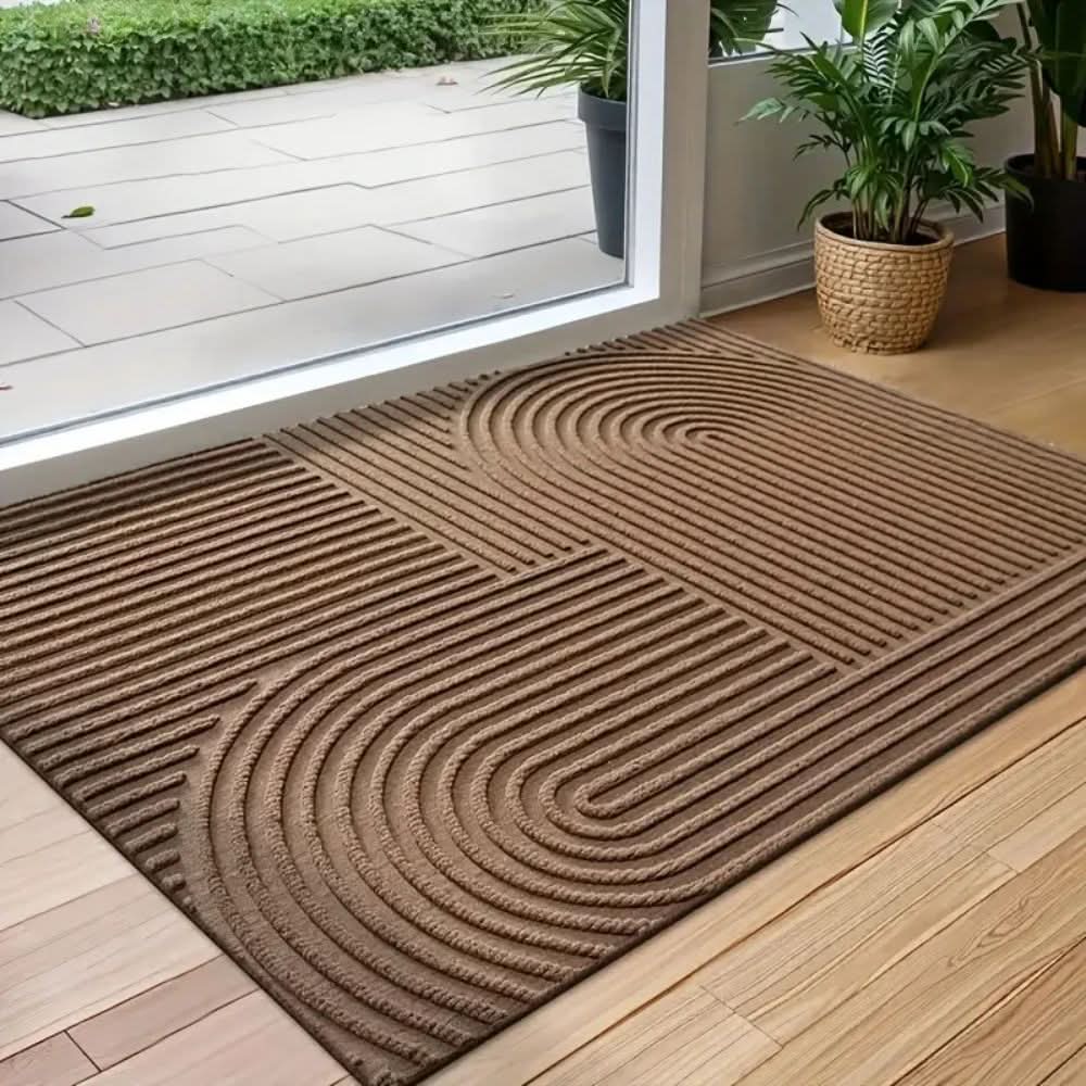 Paillasson d’entrée à motif ondulé - lavable et absorbant