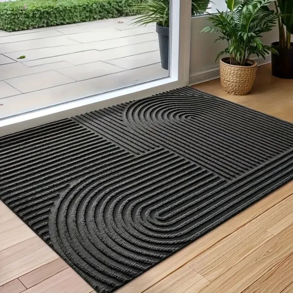 Paillasson d’entrée à motif ondulé - lavable et absorbant