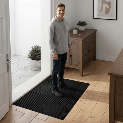 Paillasson d’entrée à motif ondulé - lavable et absorbant