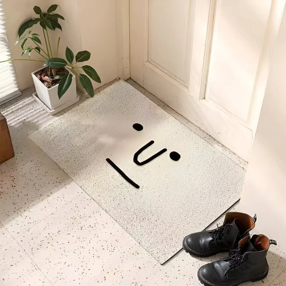 Paillasson smiley - tapis d'entrée antidérapant - tapis intérieur/extérieur ludique