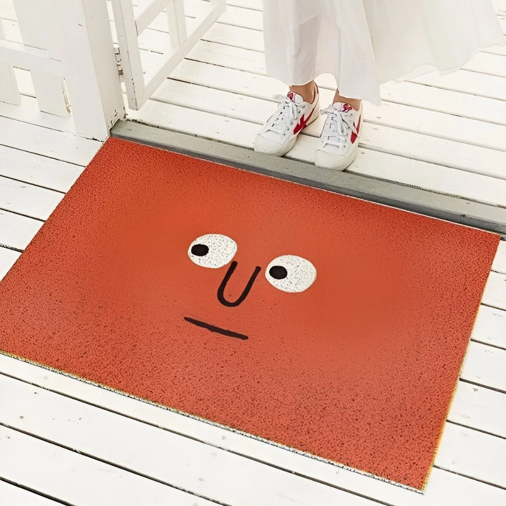 Paillasson smiley - tapis d'entrée antidérapant - tapis intérieur/extérieur ludique
