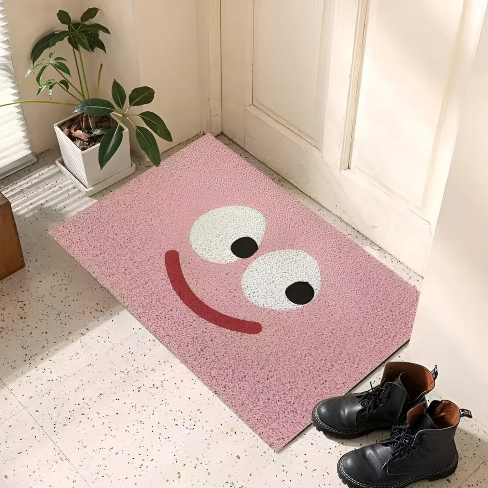Paillasson smiley - tapis d'entrée antidérapant - tapis intérieur/extérieur ludique
