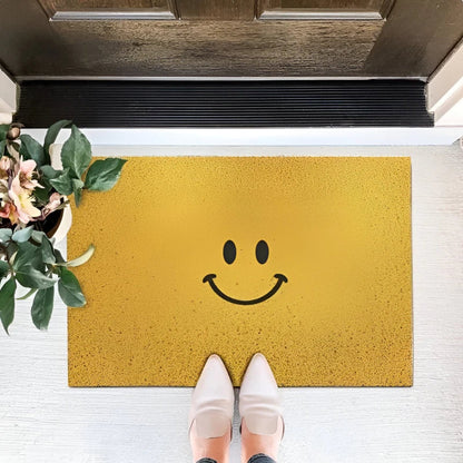 Paillasson smiley - tapis d'entrée antidérapant - tapis intérieur/extérieur ludique