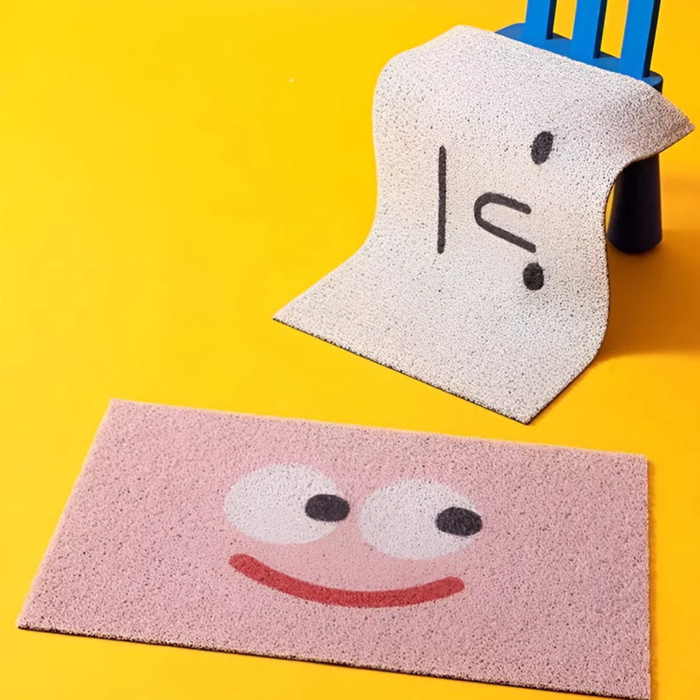Paillasson smiley - tapis d'entrée antidérapant - tapis intérieur/extérieur ludique