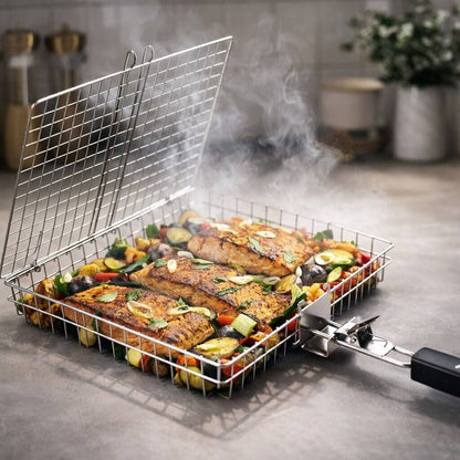 Panier à griller en acier inoxydable | répartition uniforme de la chaleur