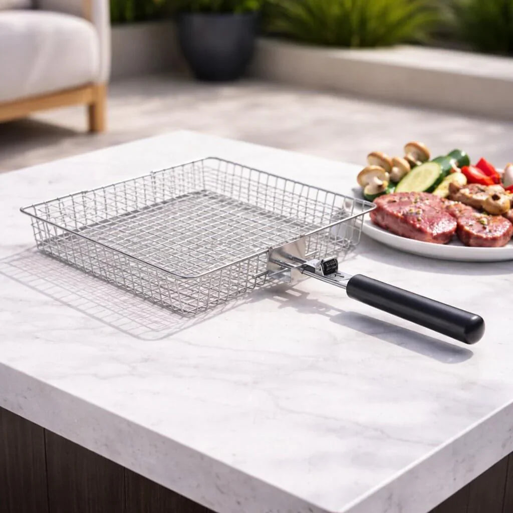 Panier à griller en acier inoxydable | répartition uniforme de la chaleur