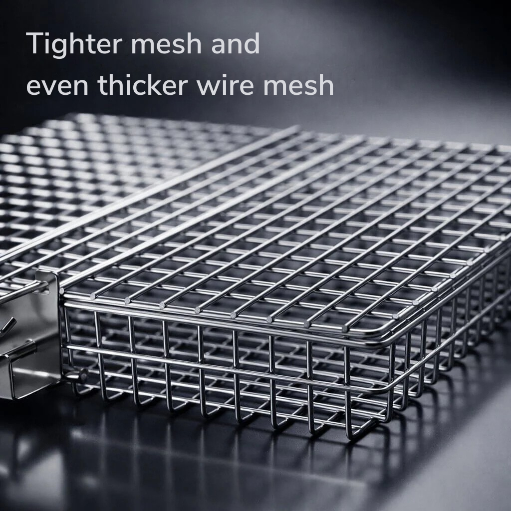 Panier à griller en acier inoxydable | répartition uniforme de la chaleur