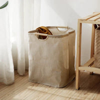 Panier de rangement pliable en coton-lin, style japonais