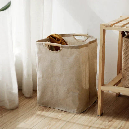 Panier de rangement pliable en coton-lin, style japonais