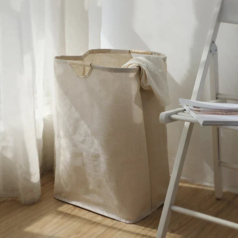 Panier de rangement pliable en coton-lin, style japonais