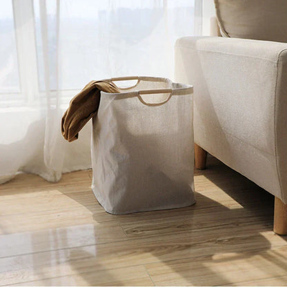 Panier de rangement pliable en coton-lin, style japonais