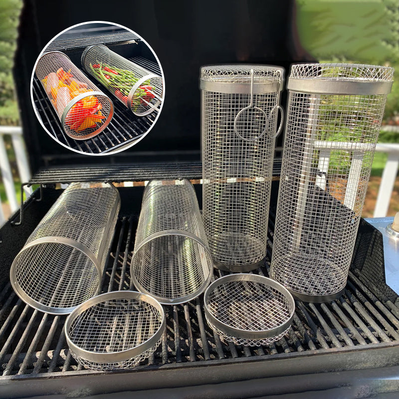 Panier pour barbecue | rotatif à 360° | chaleur uniforme | design en acier inoxydable