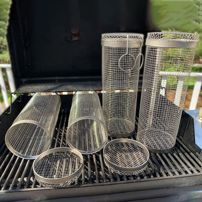 Panier pour barbecue | rotatif à 360° | chaleur uniforme | design en acier inoxydable