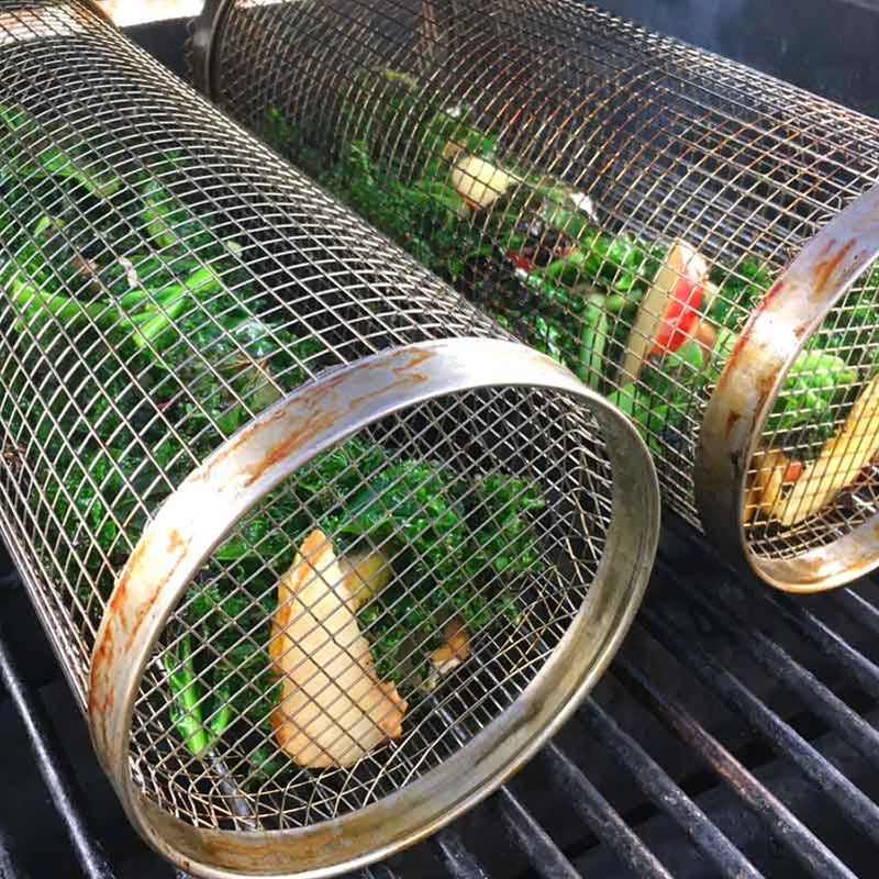 Panier pour barbecue | rotatif à 360° | chaleur uniforme | design en acier inoxydable