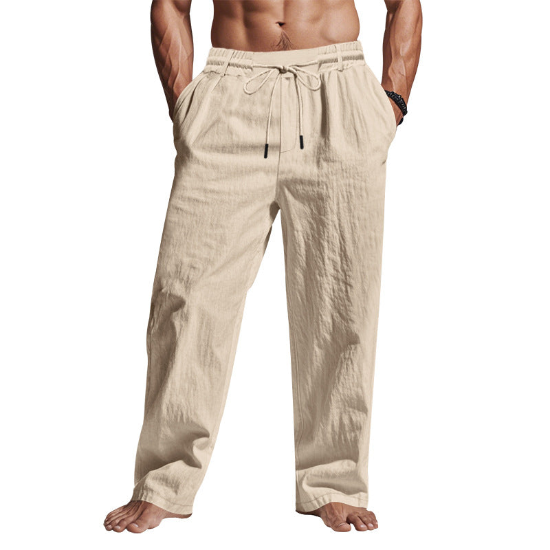 Pantalon à cordon pour homme, coupe décontractée