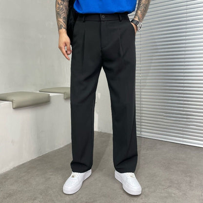 Pantalon à pinces à jambes larges pour homme