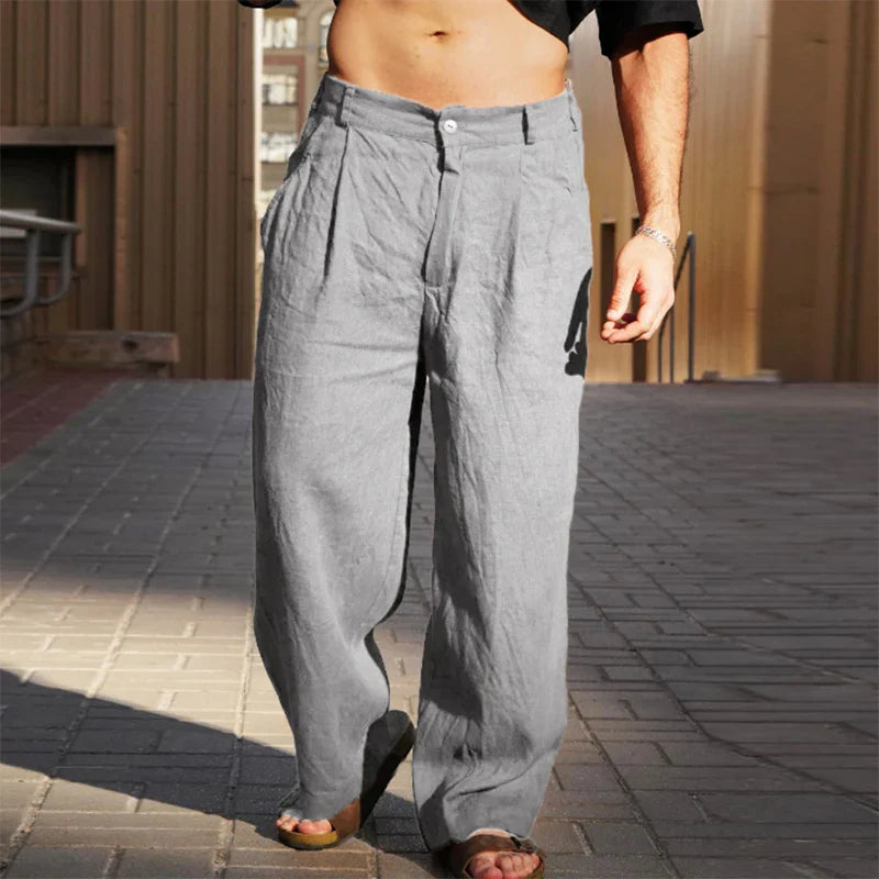 Pantalon à pinces à jambes larges pour homme