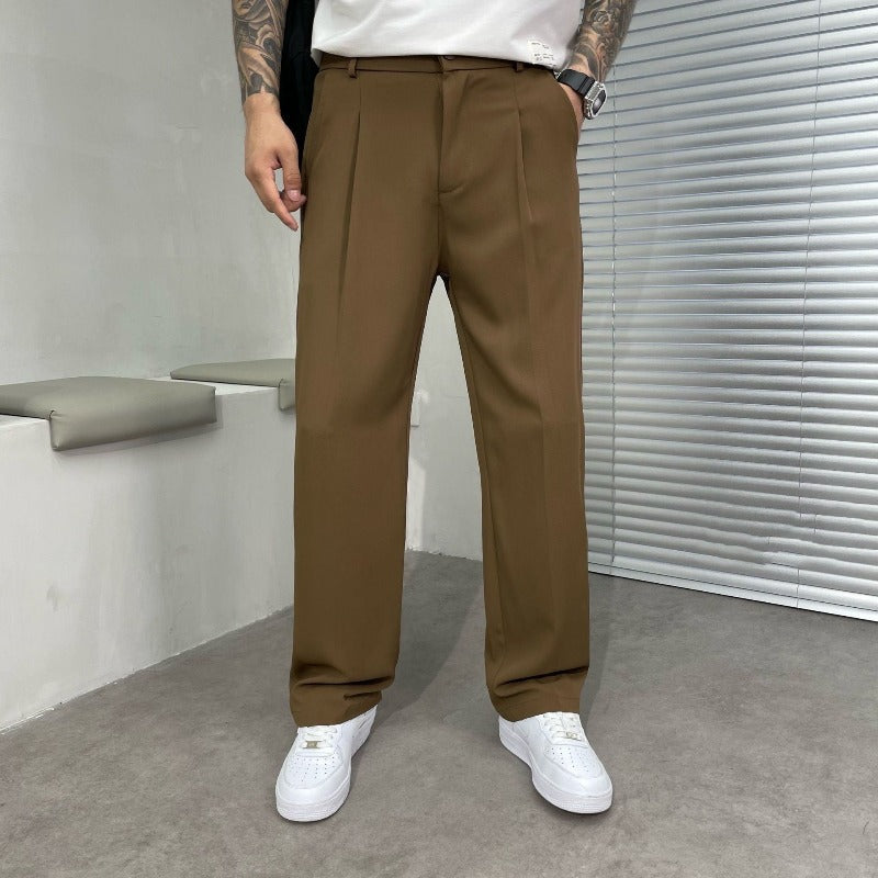 Pantalon à pinces à jambes larges pour homme