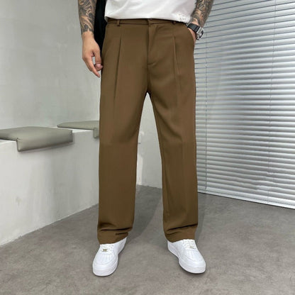 Pantalon à pinces à jambes larges pour homme