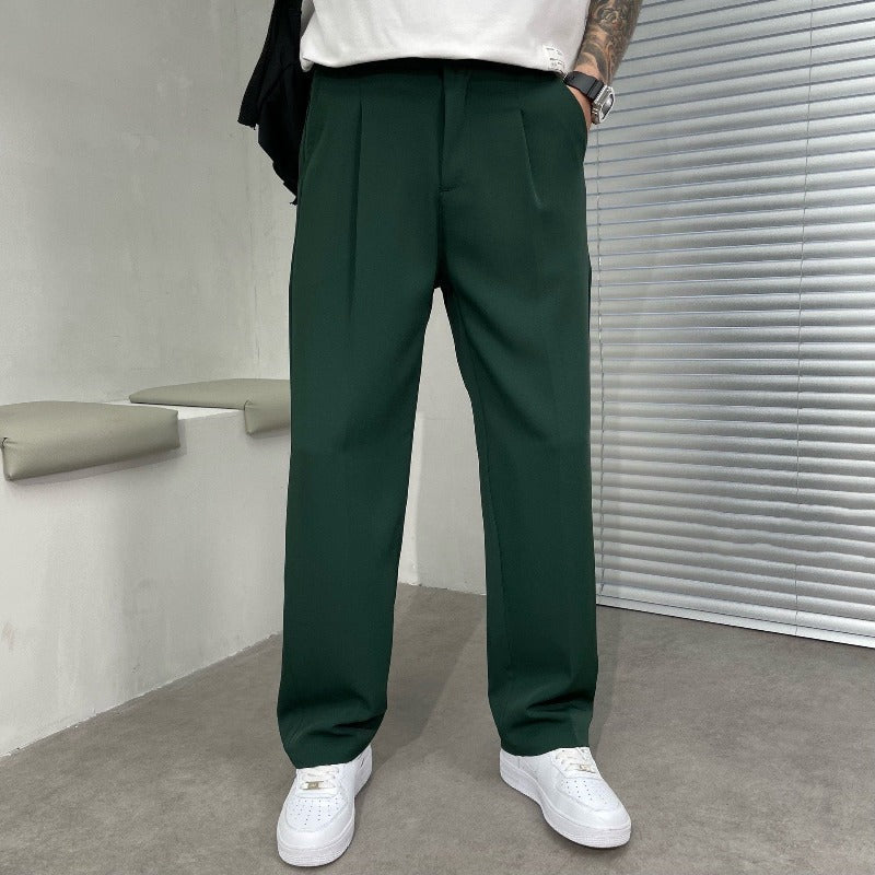 Pantalon à pinces à jambes larges pour homme