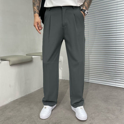Pantalon à pinces à jambes larges pour homme
