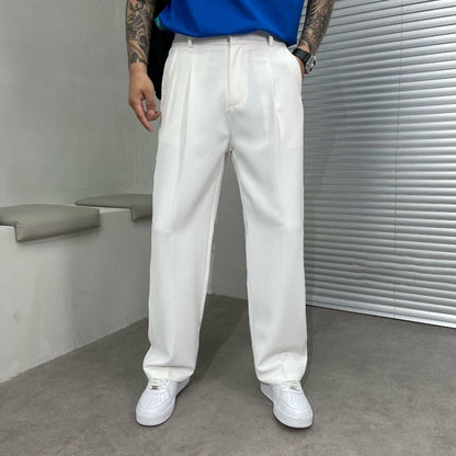 Pantalon à pinces à jambes larges pour homme