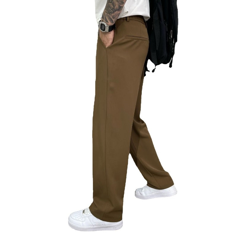 Pantalon à pinces à jambes larges pour homme