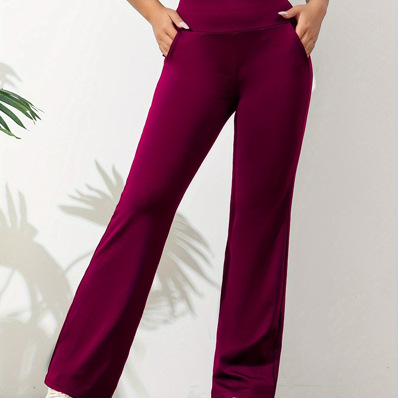 Pantalon bootcut taille haute femme
