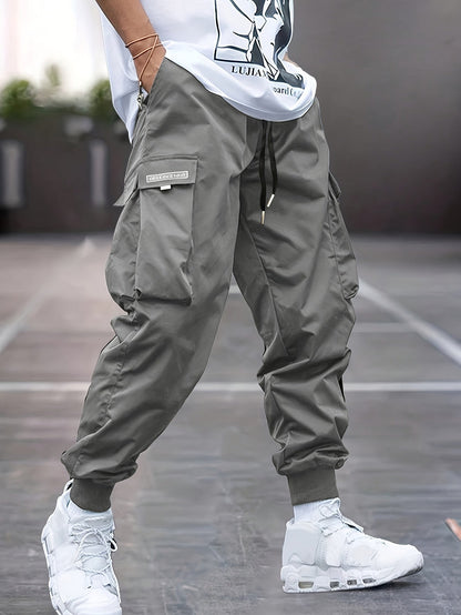 Pantalon cargo à cordon de serrage pour homme