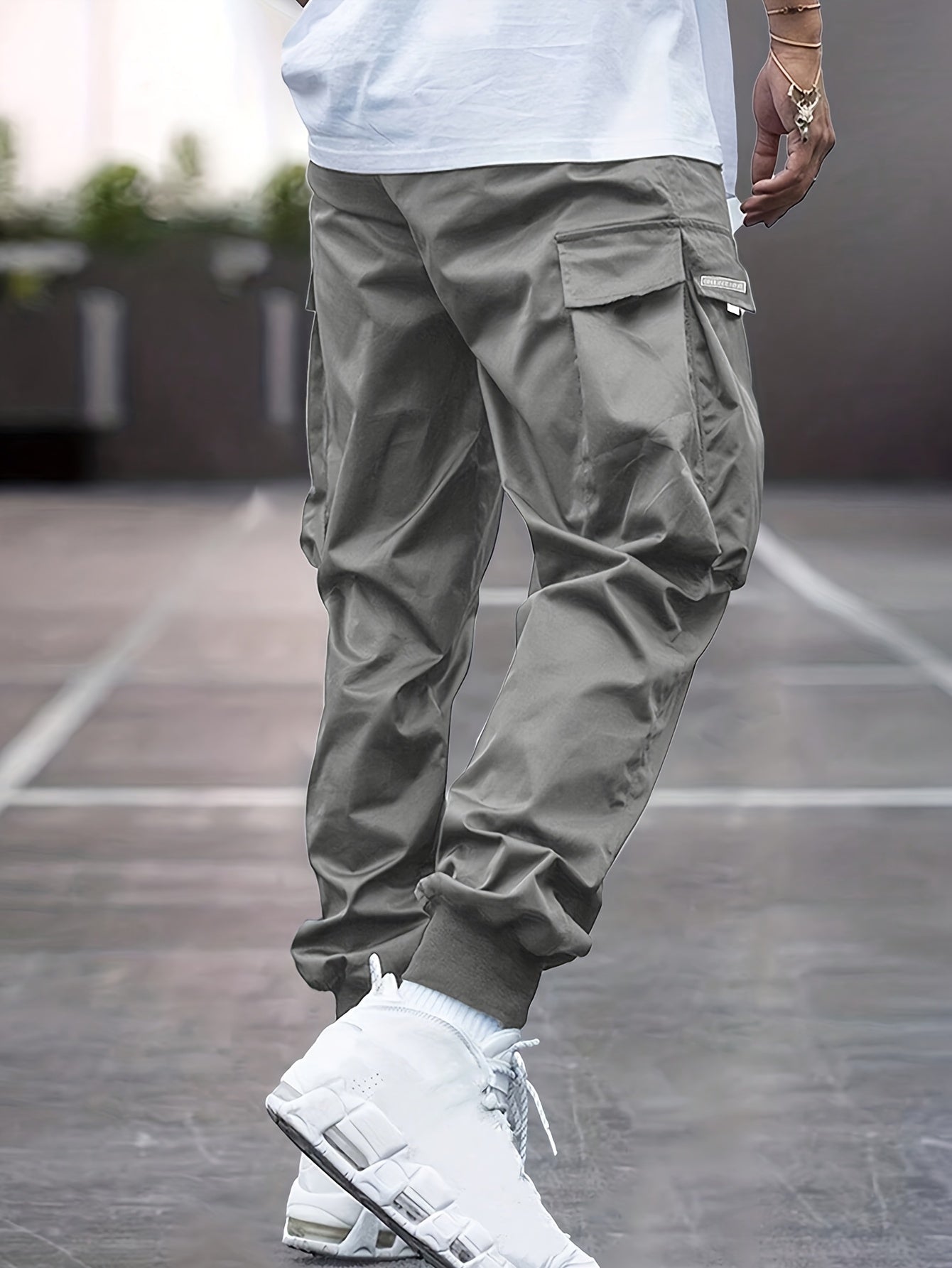 Pantalon cargo à cordon de serrage pour homme