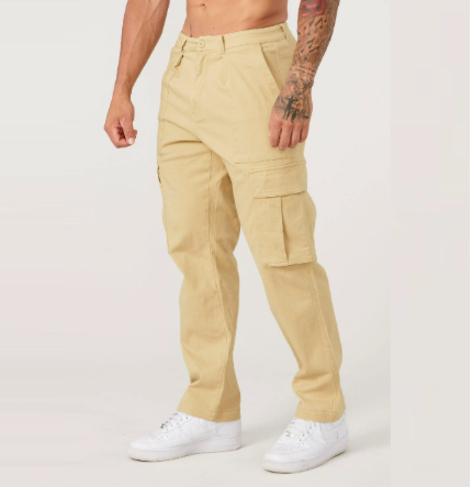 Pantalon cargo coupe droite décontracté pour homme
