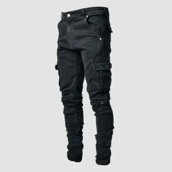 Pantalon cargo en denim coupe slim pour homme