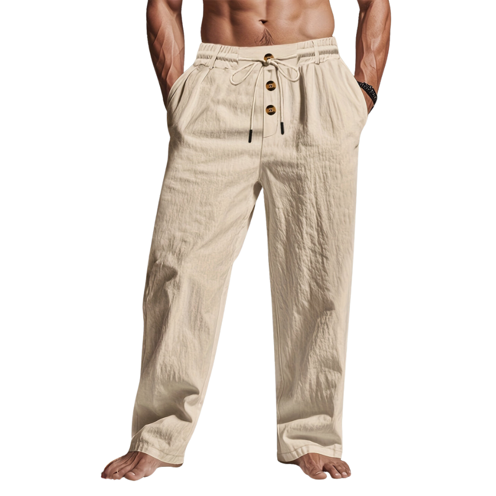 Pantalon chino homme à cordon de serrage, coupe décontractée