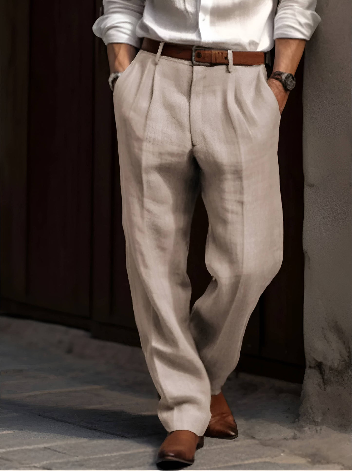 Pantalon classique à pinces pour homme