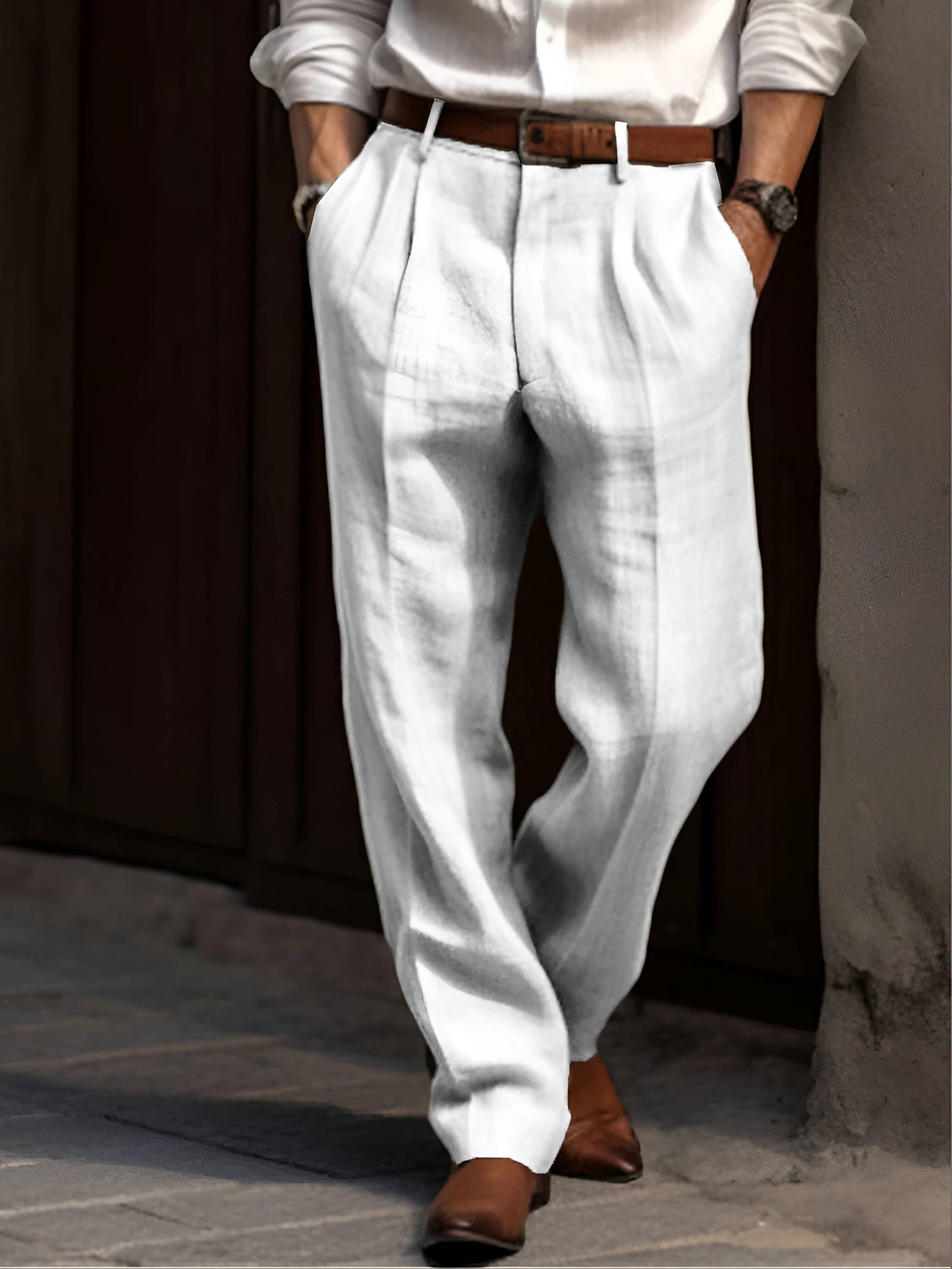 Pantalon classique à pinces pour homme