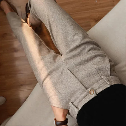 Pantalon de costume à chevrons pour homme