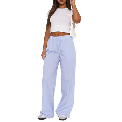 Pantalon de jogging femme à taille élastique à rayures