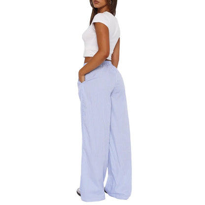 Pantalon de jogging femme à taille élastique à rayures