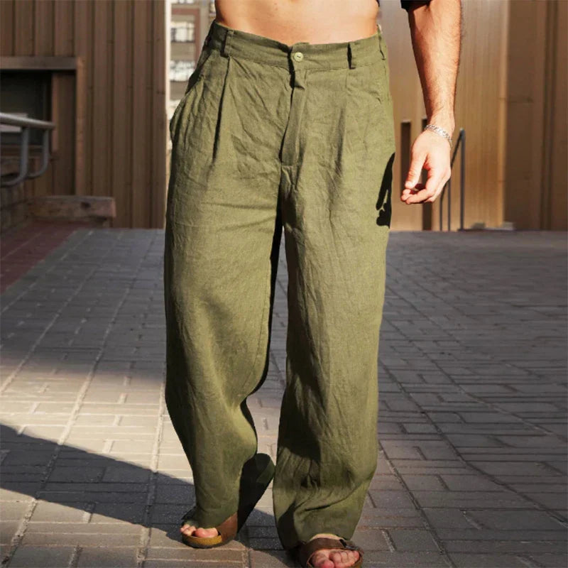 Pantalon décontracté à jambe large pour homme