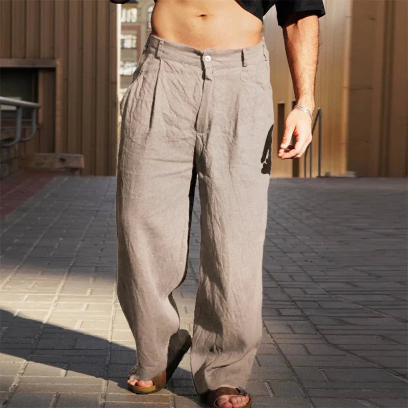 Pantalon décontracté à jambe large pour homme