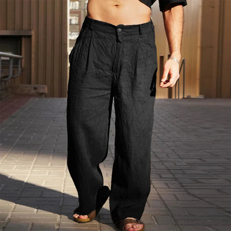 Pantalon décontracté à jambe large pour homme