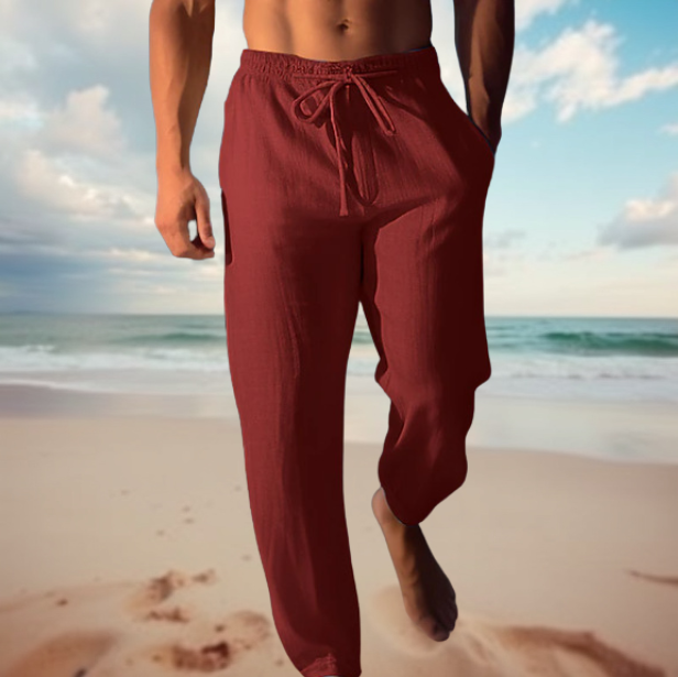 Pantalon en lin pour homme à cordon de serrage