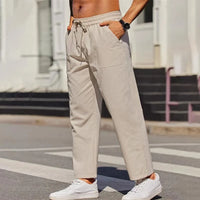 Pantalon homme à cordon de serrage et coupe décontractée